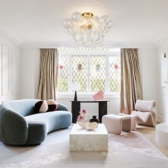 Glam Modern Cluster Glass Bubble Semi Flush Mount Sputnik Ceiling Chandelier for Bedroom Dining Room Living Room