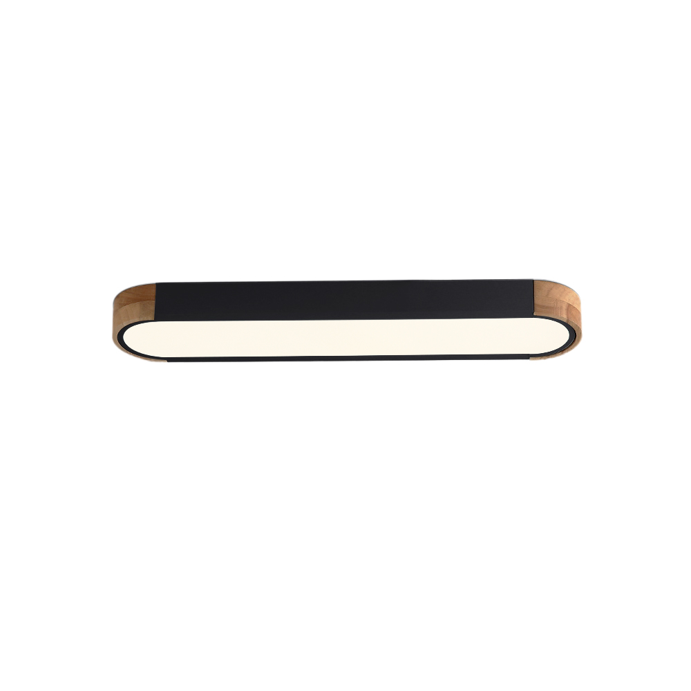 Modern Grey Dimmable LED Ceiling Light with Metal & Wood for Bedroom and living Room Warm White 3000K