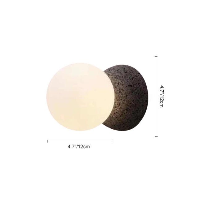 Nordic Natural Stone Design Wall Light with Single Opal Glass Diffuser