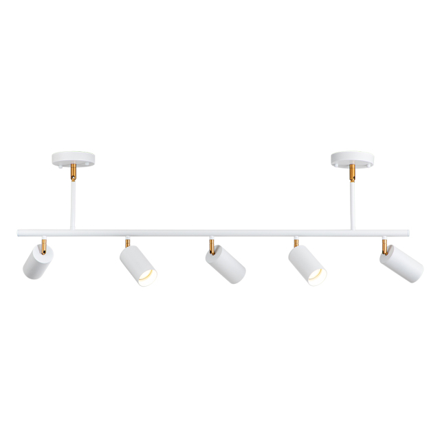 Mid-Century Modern 5-Light Track Light Kit Linear Chandelier for Kitchen Island Dining Room Home Office