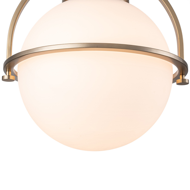 Modern Minimalist Opal Glass Globe Semi Flush Mount Kitchen Ceiling Lighting for Hallway Foyer Entryway