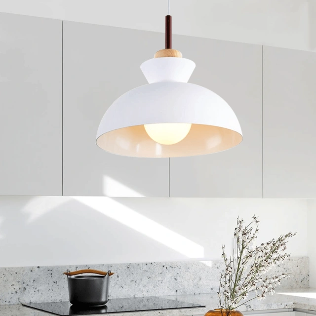 Modern Dome Shaped 1 Light 11.02"W Pendant Light Overhead Kitchen Lighting for Dining Room Kitchen Island