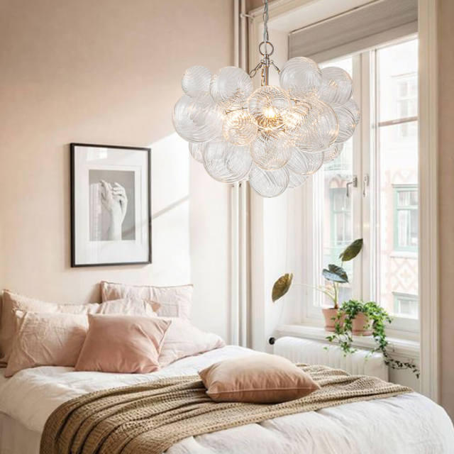 Glam Modern Cluster Glass Bubble Chandelier Sputnik Hanging Light Fixture for Dining Room Living Room Bedroom