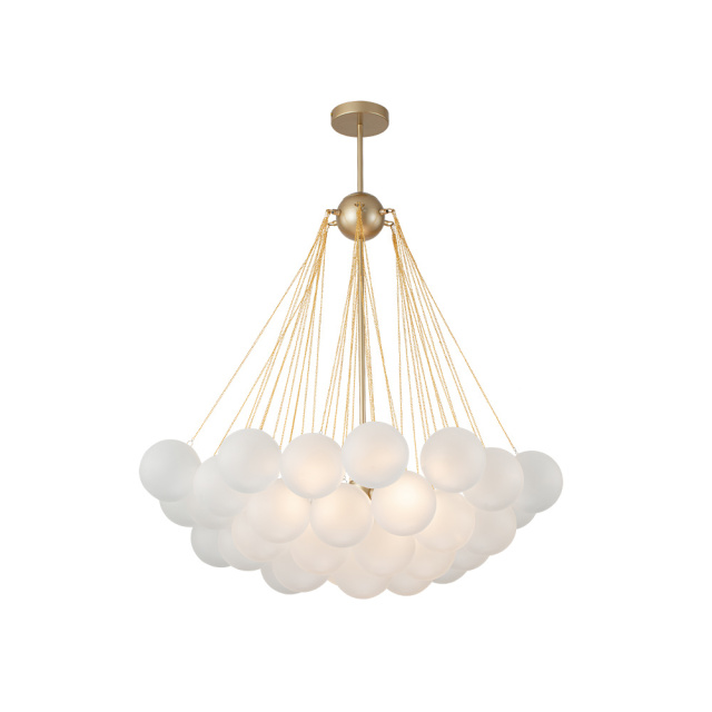 Modern Frosted Globe Bubble Chandelier Cluster Glass Ball Pendant Light Fixture for Dining Room/ Living Room