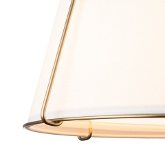 Modern Mid-Century 4-Light Brushed Brass Semi-Flush Mount Ceiling Light with Fabric Shade for Hallway Home Office Entryway