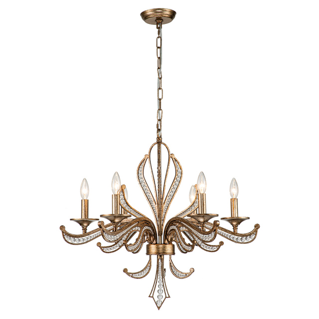 Modern Vintage Luxury Crystal Beads Empire Chandelier in Candle Style for Living Room/Dining Room/ Bedroom