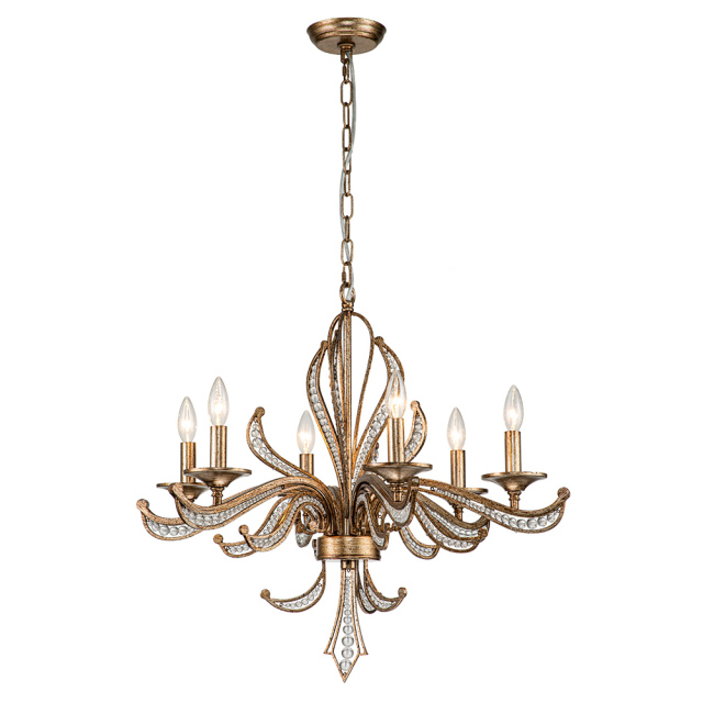 Modern Vintage Luxury Crystal Beads Empire Chandelier in Candle Style for Living Room/Dining Room/ Bedroom