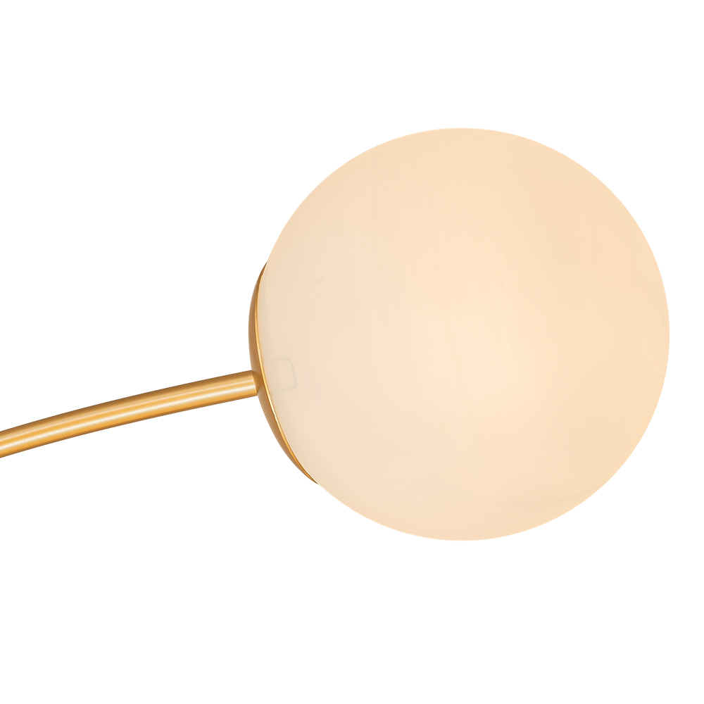 Modern Glam 12-Light Opal Glass Globe Semi-Flush Mount Ceiling Chandelier for Bedroom Dining Room Living Room