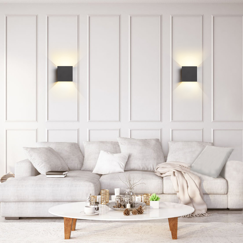 Minimalist Modern Small Cube LED Waterproof Mini Wall Lamp Wall Sconce Beam in Warm White for Bedroom/Living Room/Hallway