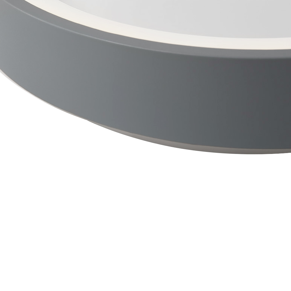 Modern Minimalist Round Shape LED Flush Mount Grey Ceiling Light for Living Room Hallway Home Office
