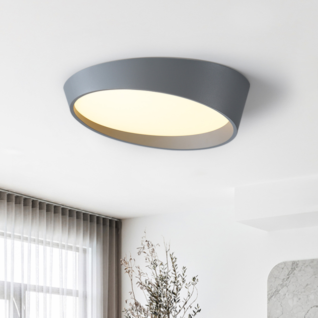 Modern Minimalist Slant Shape LED Flush Mount Truncated cone Ceiling Light for Living Room Hallway Home Office