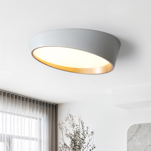 Modern Minimalist Slant Shape LED Flush Mount Truncated cone Ceiling Light for Living Room Hallway Home Office