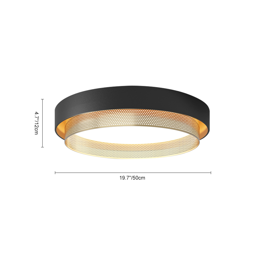 Minimalist Modern Circular Round Shape LED Hollow Flush Mount Ceiling Light for Living Room Hallway Home Office