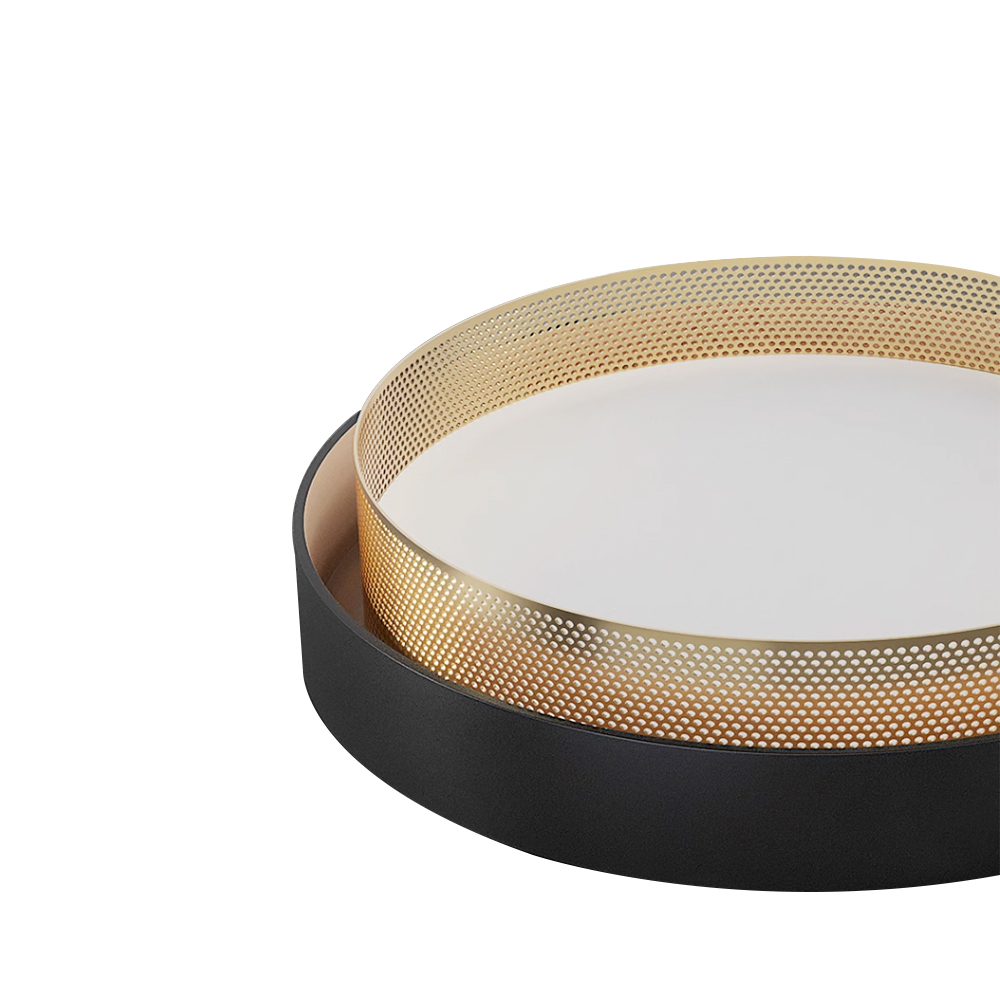 Minimalist Modern Circular Round Shape LED Hollow Flush Mount Ceiling Light for Living Room Hallway Home Office