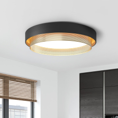 Minimalist Modern Circular Round Shape LED Hollow Flush Mount Ceiling Light for Living Room Hallway Home Office