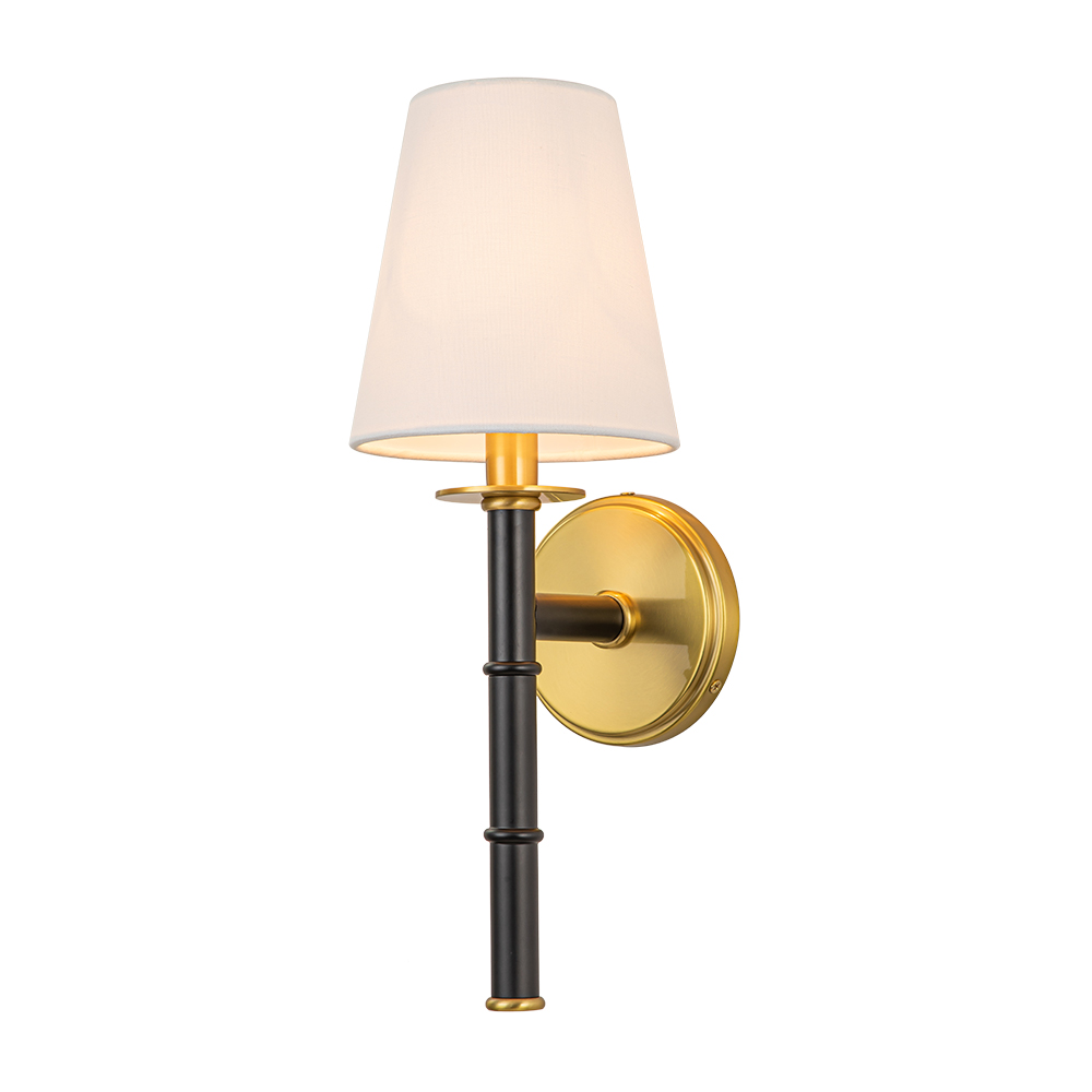 Cone Shade Wall Sconces Brushed Brass & Black Wall Light | yiilighting