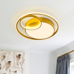 Modern Circular LED Flush Mount Ceiling Light with Round Ring Design For Bedroom Living Room Balcony