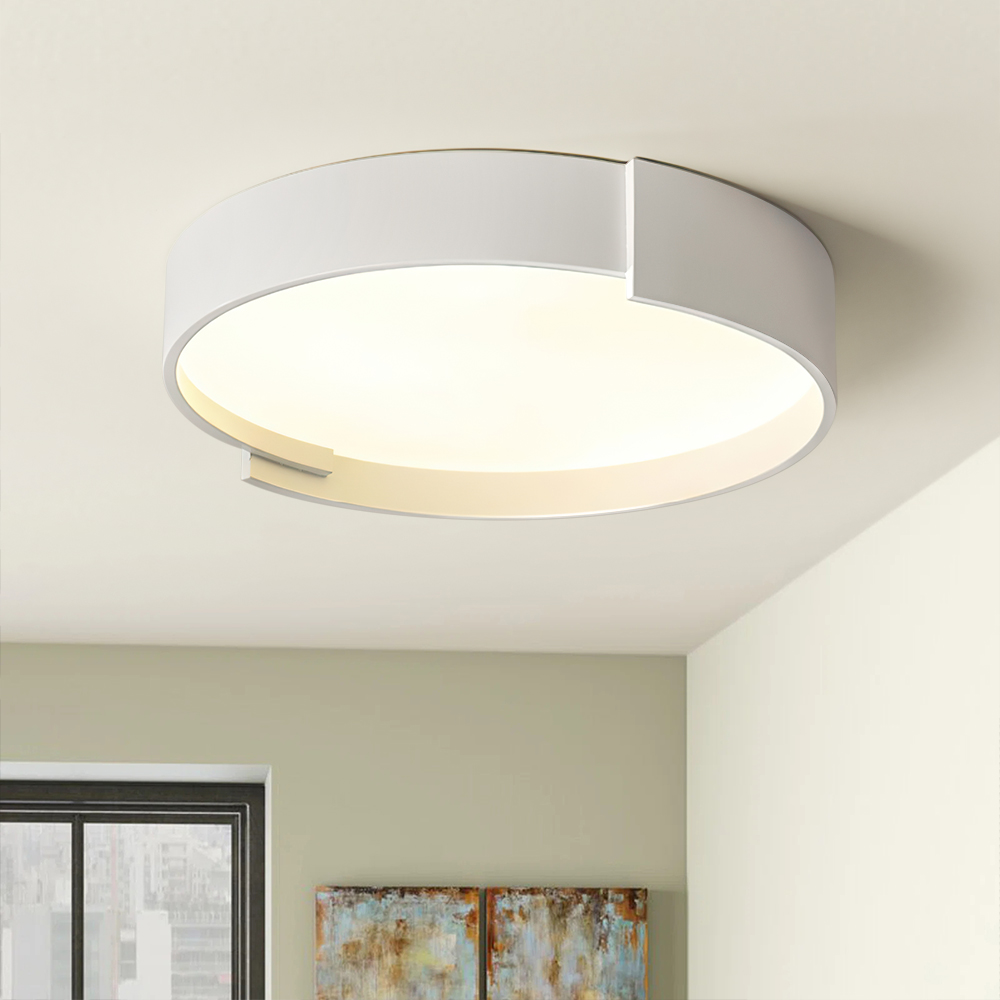 Minimalist Modern Circular Round LED Flush Mount Thin Ceiling Light For Living Room Hallway Home Office
