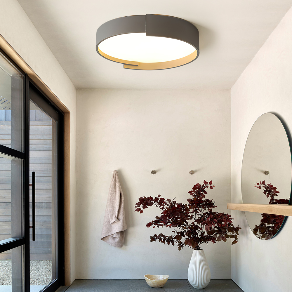 Minimalist Modern Circular Round LED Flush Mount Thin Ceiling Light For Living Room Hallway Home Office