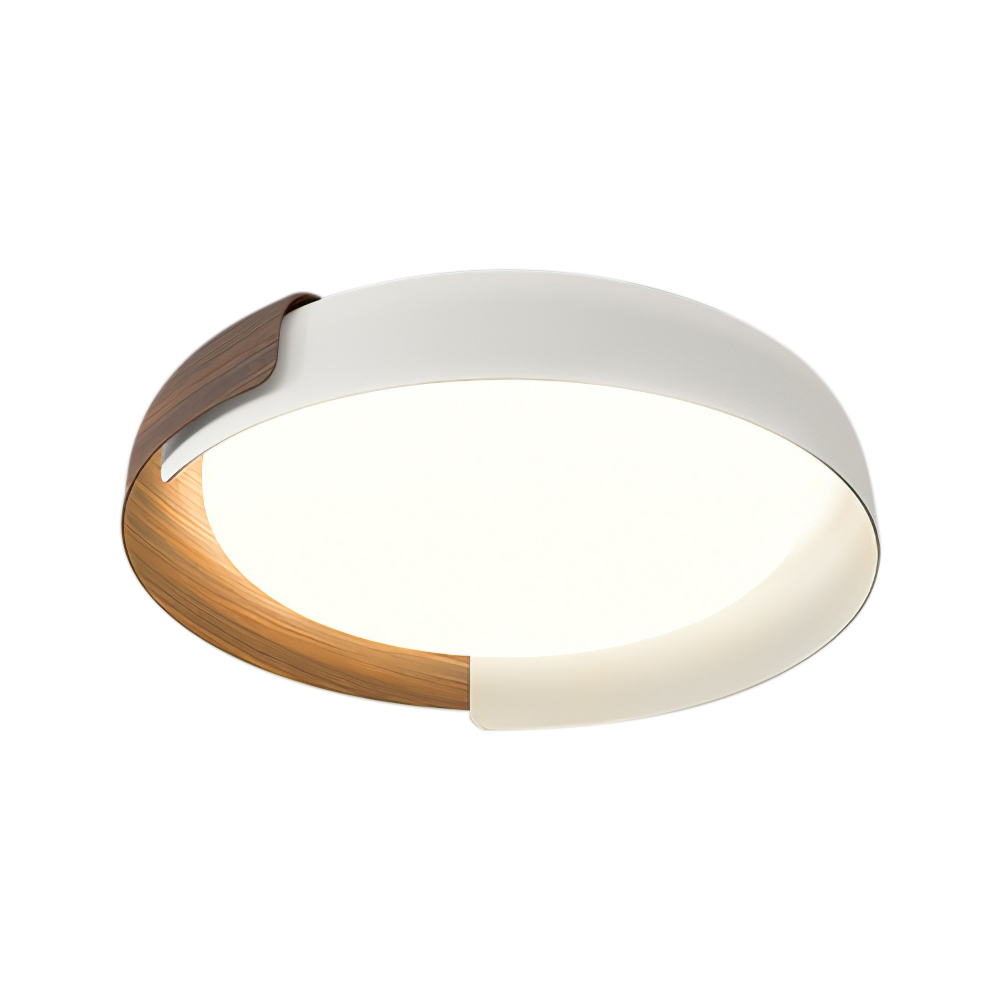 Modern Minimalist Round LED Flush Mount Ceiling Light with Acrylic & Metal For Hallway Home Office Living Room