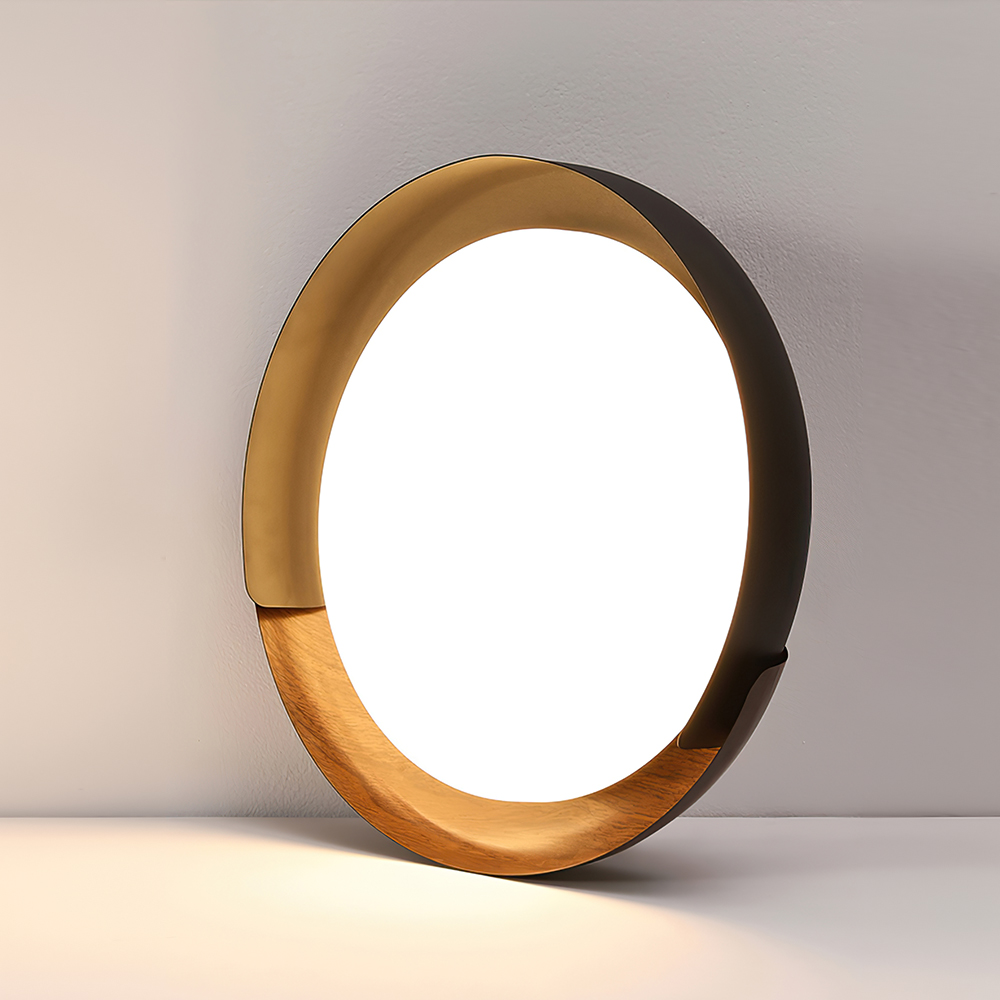 Modern Minimalist Round LED Flush Mount Ceiling Light with Acrylic & Metal For Hallway Home Office Living Room