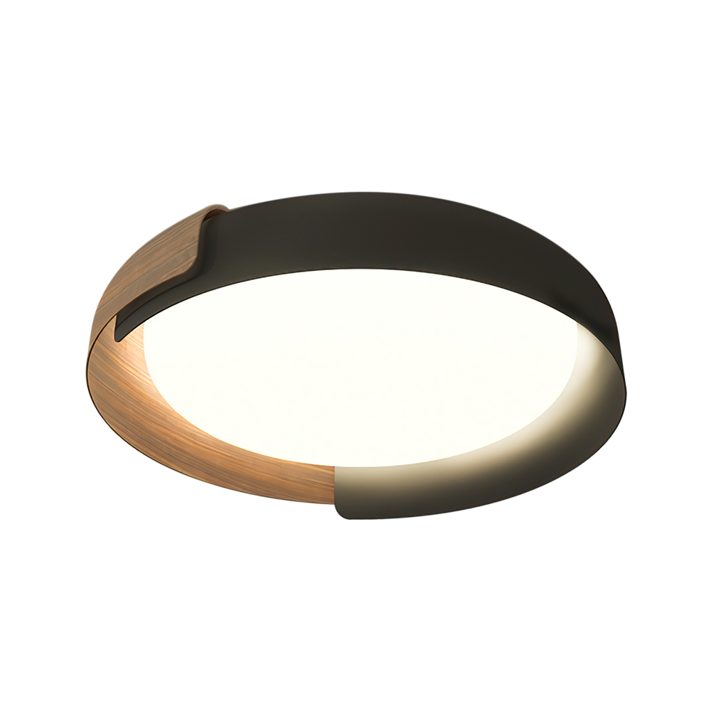 Modern Minimalist Round LED Flush Mount Ceiling Light with Acrylic & Metal For Hallway Home Office Living Room