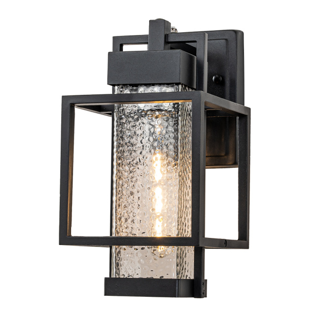 IP23 Outdoor Hammer Cage Glass Wall Sconce Waterproof Indoor Porch Light Fixture in Modern Style