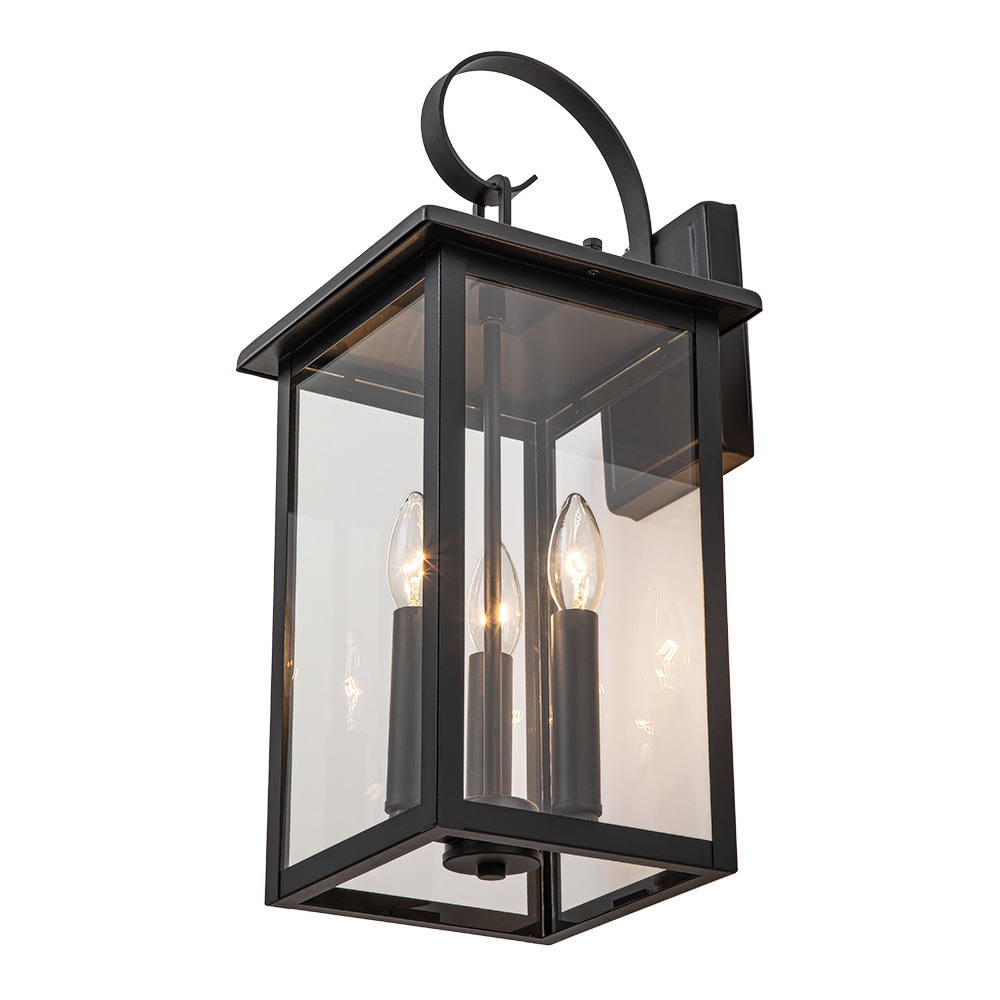 IP23 Modern Industrial Outdoor Lantern Wall Sconce with Clear Glass Design Waterproof Indoor Porch Light Fixture