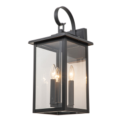 IP23 Modern Industrial Outdoor Lantern Wall Sconce with Clear Glass Design Waterproof Indoor Porch Light Fixture