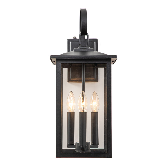 IP23 Modern Industrial Outdoor Lantern Wall Sconce with Clear Glass Design Waterproof Indoor Porch Light Fixture