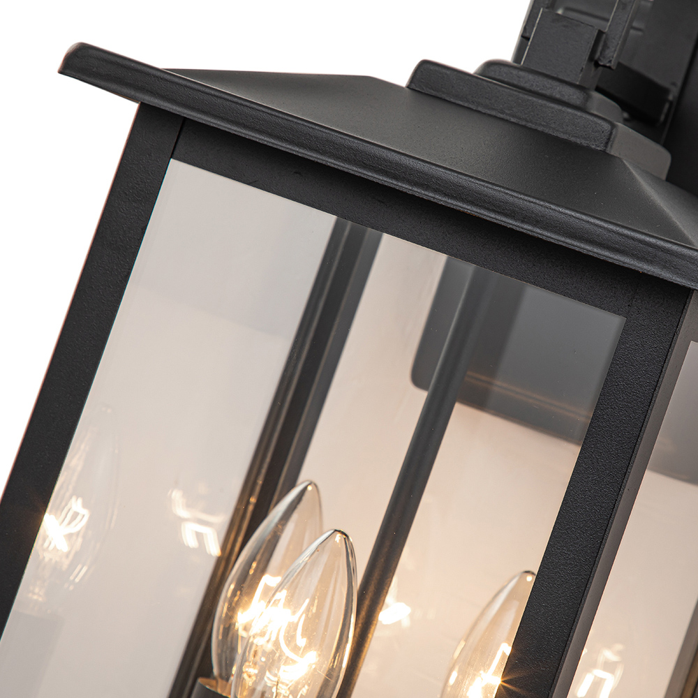 IP23 Modern Industrial Outdoor Lantern Wall Sconce with Clear Glass Design Waterproof Indoor Porch Light Fixture