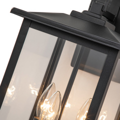 IP23 Modern Industrial Outdoor Lantern Wall Sconce with Clear Glass Design Waterproof Indoor Porch Light Fixture