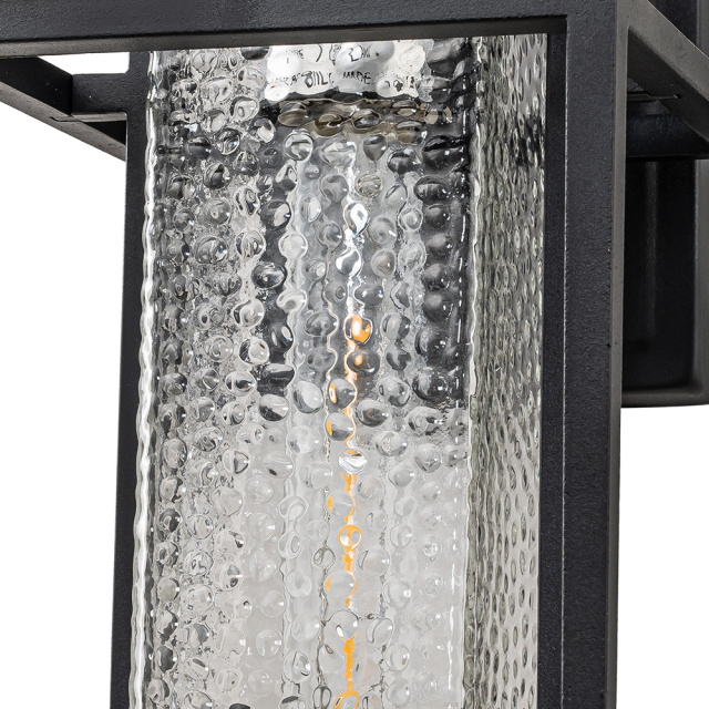 IP23 Outdoor Hammer Cage Glass Wall Sconce Waterproof Indoor Porch Light Fixture in Modern Style