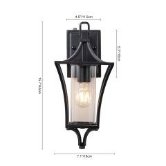 IP44 Modern Outdoor Lantern Wall Sconce Waterproof Indoor Porch Light Fixture with Dusk to Dawn
