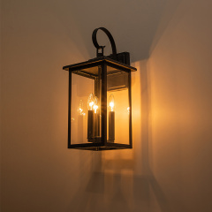 IP23 Modern Industrial Outdoor Lantern Wall Sconce with Clear Glass Design Waterproof Indoor Porch Light Fixture