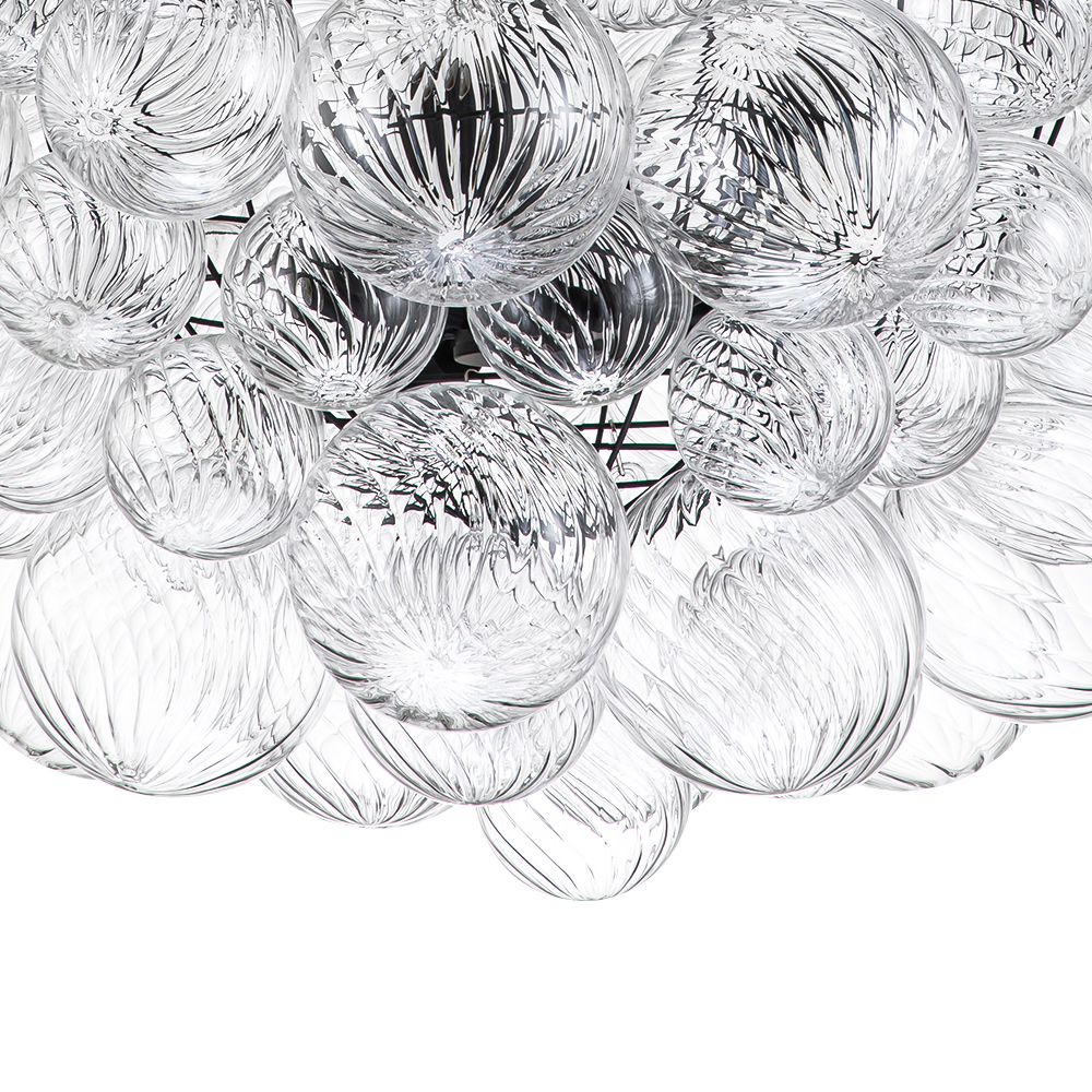 Black Glam Modern Bubble Chandelier Sputnik Cluster Glass Hanging Light Fixture for Dining Room Living Room Bedroom