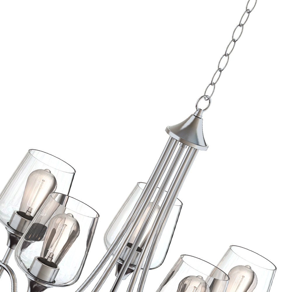 Traditional Modern Empire Candle Style Wine Glass Chandelier With Curved Arm Design For Living Room Dining Room Bedroom