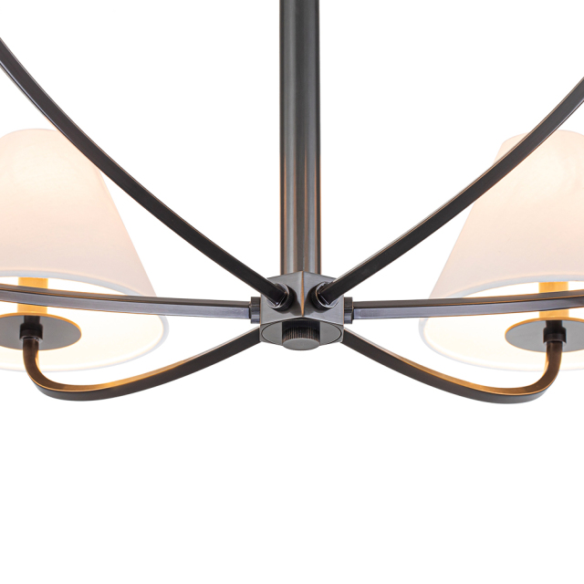 Traditional Mid-century Modern Metal Chandelier with Curved 6-Arm Design for Living Room/ Dining Room/ Bedroom