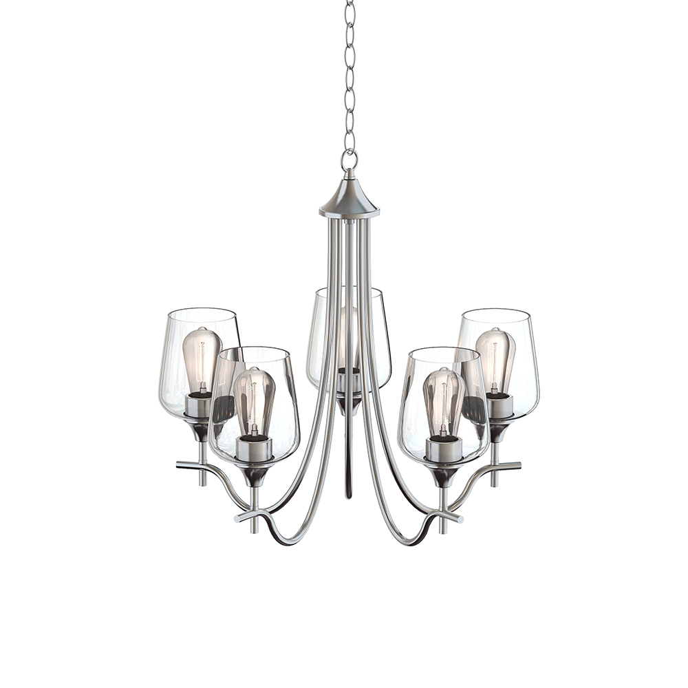 Traditional Modern Empire Candle Style Wine Glass Chandelier With Curved Arm Design For Living Room Dining Room Bedroom