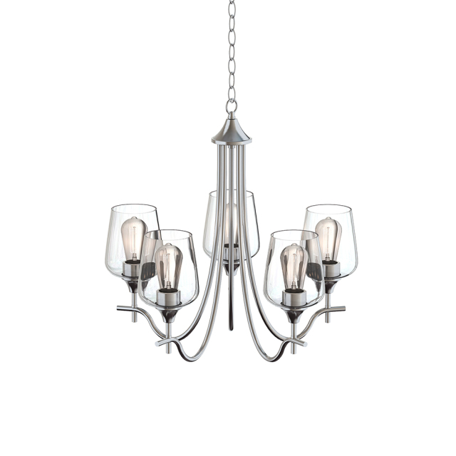 Traditional Modern Empire Candle Style Wine Glass Chandelier With Curved Arm Design For Living Room Dining Room Bedroom