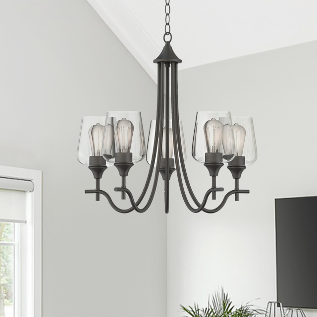Traditional Modern Empire Candle Style Wine Glass Chandelier With Curved Arm Design For Living Room Dining Room Bedroom