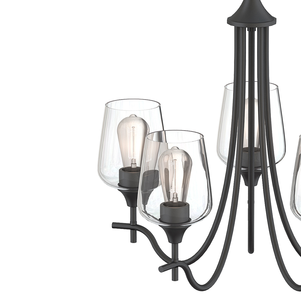 Traditional Modern Empire Candle Style Wine Glass Chandelier With Curved Arm Design For Living Room Dining Room Bedroom