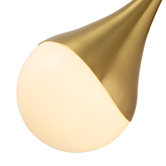2-Light Modern Teardrop Aged Brass Vanity Light Bracket Opal Globe Wall Sconce For Bedroom/ Bathroom/ Hallway/ Entryway