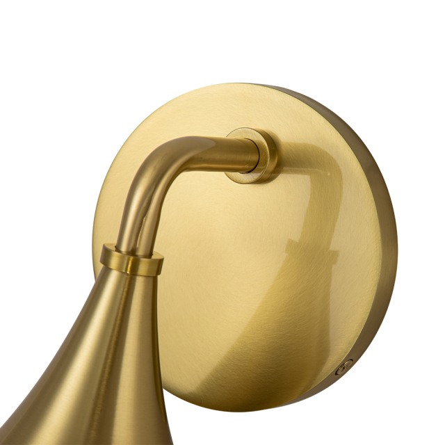 Modern Aged Brass Teardrop Vanity Light Opal Glass Globe Wall Sconce For Bedroom/ Bathroom/ Hallway/ Entryway