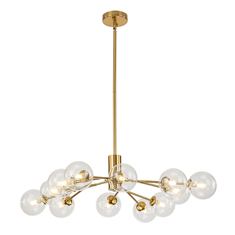 12/15/18-Light Contemporary Modern Sputnik Glass Globe Bubble Chandelier for Restaurant/ Living Room/ Bedroom/ Dining Table