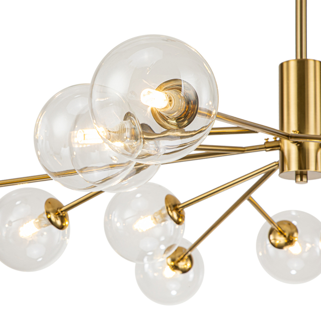 12/15/18-Light Contemporary Modern Sputnik Glass Globe Bubble Chandelier for Restaurant/ Living Room/ Bedroom/ Dining Table