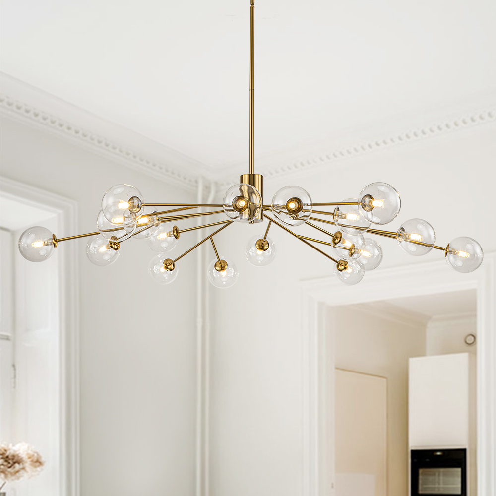 12/15/18-Light Contemporary Modern Sputnik Glass Globe Bubble Chandelier for Restaurant/ Living Room/ Bedroom/ Dining Table