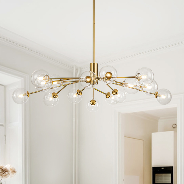 12/15/18-LIght Contemporary Modern Sputnik Glass Globe Bubble Chandelier for Restaurant/ Living Room/ Bedroom/ Dining Table