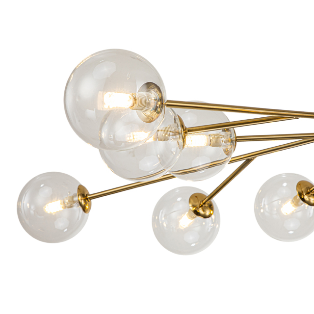 12/15/18-Light Contemporary Modern Sputnik Glass Globe Bubble Chandelier for Restaurant/ Living Room/ Bedroom/ Dining Table