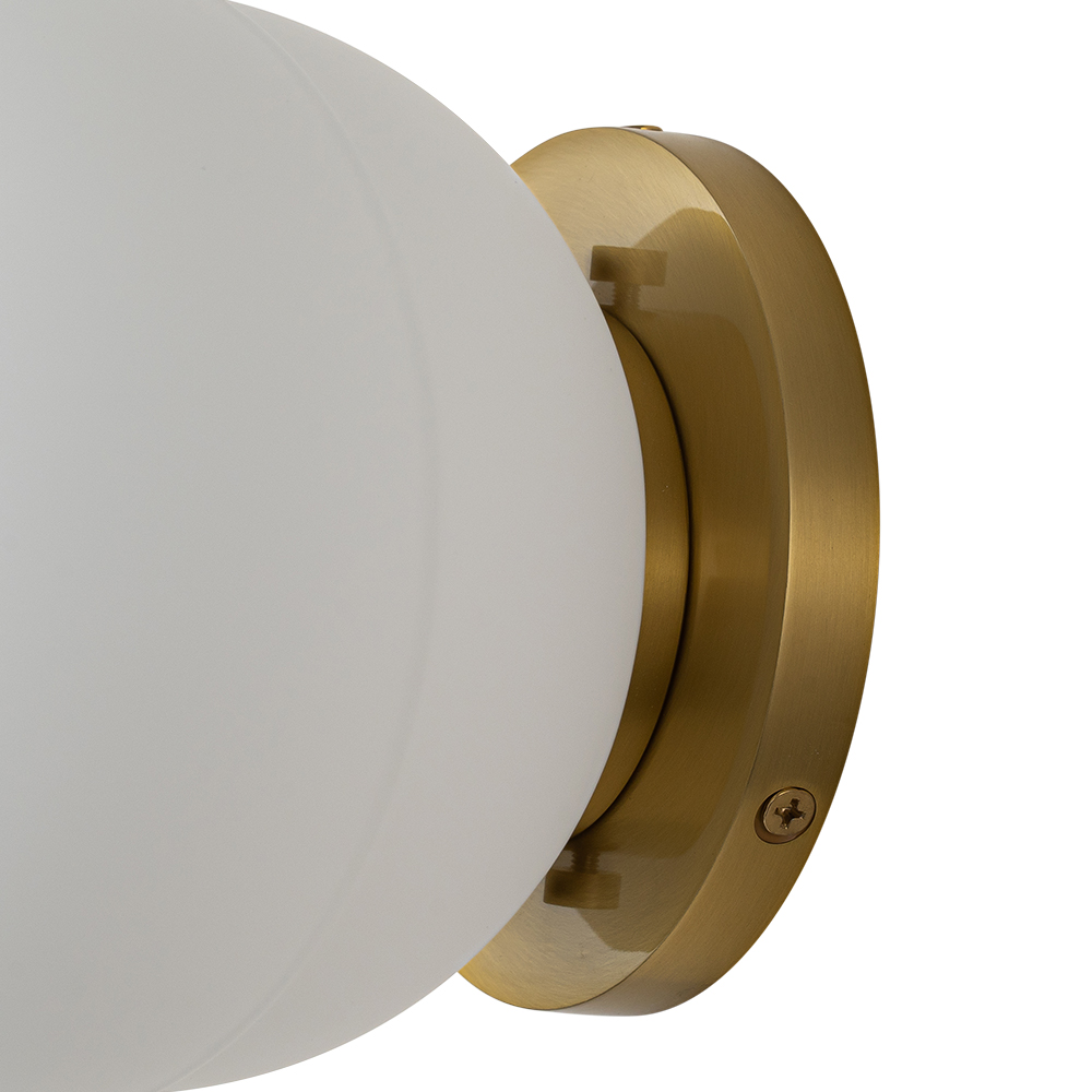 Modern Spherical Wall Light Oval Opal Glass Ball Wall Light Semi Flush Mount For Bedroom/Reading Room/ Hallway/ Entryway